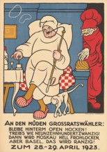 Otto Plattner (b. 29 June 1886, d. 20 October 1951), Swiss painter, graphic artist: Politics,