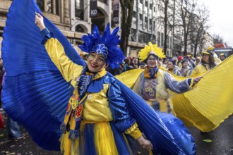 Foot group at the Düsseldorf Rose Monday procession, dancers, North Rhine-Westphalia, Germany