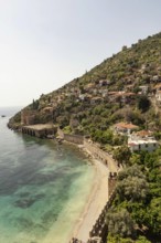 Alanya, Turkey. April 7th 2021 Beautiful view of Alanya peninsular and the old Shipyard and castle