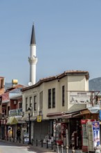 Alanya, Turkey. April 7th 2021 A quiet traditional shopping street near the harbour in Alanya on