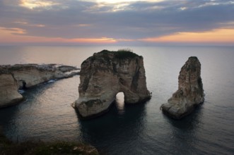 Beirut, Lebanon. January 18th 2011 The Pigeon rocks a popular tourist destination known for its