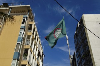 Beirut, Lebanon. May 29th 2012 The flag of the Shia dominated Amal Movement fluttering in a