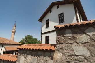 Ankara, Turkey. June 6th 2022 Restored old houses inside the city walls of Ankara castle, the old