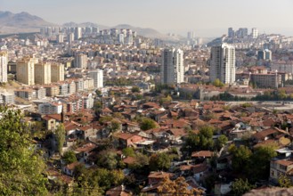 Ankara, Turkey. November 17th 2020 Panoramic view of modern houses, apartment blocks and