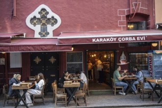 Istanbul, Turkey. September 18th 2025. Customers enjoy eating soup at the Karakoy Corba Evi a