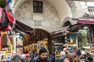 Istanbul, Turkey 8th January 2025 Entrance gate to the Istanbul Spice Bazaar, otherwise known as