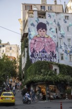 Istanbul, Turkey. September 18th 2025. A wall mural in the narrow streets of trendy Firuzaga and