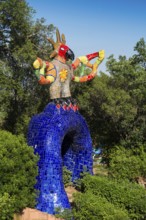 Colourful sculptures made of glass and mirrors, Giardino dei Tarocchi, Garden of Tarot, by Niki de