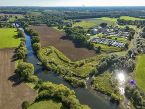 Datteln, North Rhine-Westphalia, Germany - Lippe landscape, wastewater treatment in the Datteln