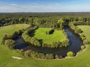 Datteln, North Rhine-Westphalia, Germany - Lippe, river and floodplain development of the Lippe