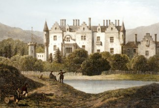 Abbotsford house, a historic country house in the Scottish Borders, Galashiels, near Melrose, 19th