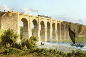 The Royal Border Bridge, Berwick upon Tweed, Northumberland, England, 19th century