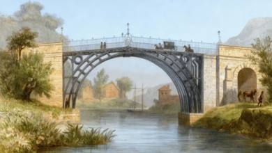 The Iron Bridge, River Severn, Coalbrookdale, Shropshire, England, 19th century