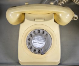 Vintage GPO 746 rotary dial telephone, classic piece of British telecommunications history