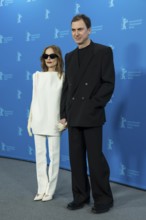 Isabelle Huppert and Lars Eidinger during a photocall for the film The Blood Countess at the Hyatt