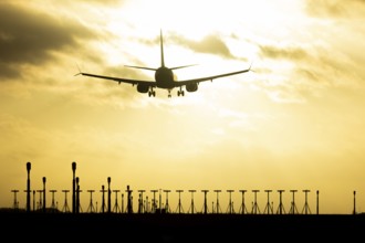 Boeing 737 commercial passenger airliner jet aircraft of Ryanair airways in flight on approach to