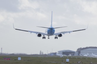 Boeing 737 commercial passenger airliner jet aircraft of Ajet airways in flight on approach to land