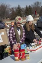 Oak Park, Michigan USA - 14 February 2026 - Volunteers collect food and other items for immigrants