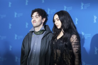 Aidan Zamiri (director) and Charli xcx (Charlotte Emma Aitchison, singer) at a photocall for the