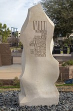 Phoenix, Arizona - The Eighth Amendment in the Bill of Rights Monument in Wesley Bolin Memorial