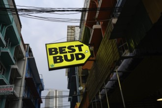 Best Bud sign for Legal cannabis and marijuana products store selling Thai weed and CBD and