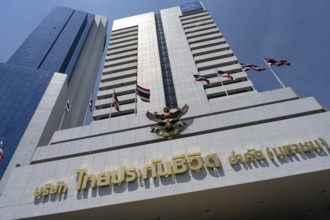 Bangkok, Thailand. March 13th 2025. Thai Life Insurance Head Office, one of largest insurance