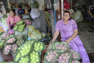 Bangkok, Thailand. March 2rd 2025. Bunches of lotus flowers for sale at Pak Khlong Talat-Bangkok