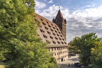 Kaiserstallung und Luginsland tower of Nuremberg Castle in Nuremberg, Bavaria, Germany