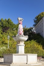 Marktbrunnen Cold Hedwig in clothes, Altmarkt, Hohenstein-Ernstthal, Saxony, Germany