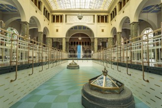 The fountain hall in the Bad Kissingen state swimming pool, Lower Franconia, Bavaria, Germany