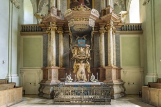 Altar of the Neustädter Church in Erlangen, Middle Franconia, Bavaria, Germany