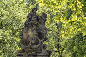 Equestrian statue of Margrave Christian Ernst in Erlangen Castle Garden, Middle Franconia, Bavaria,