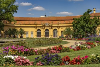 De orangery im Schlossgarten in Erlangen, Middle Franconia, Bavaria, Germany