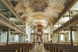 Interior of the Neustädter Church in Erlangen, Middle Franconia, Bavaria, Germany