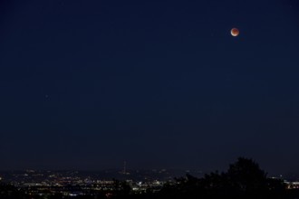 Lunar eclipse on 07.09.2025 over Dresden, Saxony, Germany