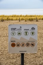 Winter break, on the Zeedijk-Knokke, beach promenade in Knokke-Heist, commandment sign, prohibition