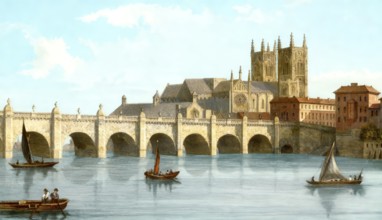 Westminster Bridge, bridge over the River Thames, 18th century, London, England, United Kingdom