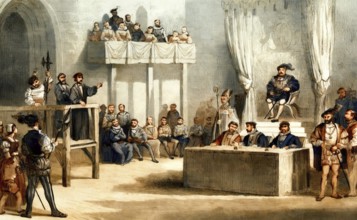 John Lambert's Trial Before King Henry VIII, Westminster, England, 1538