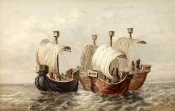 Anglo-Saxon sailing boats, 14th century