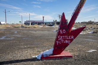 Twin Arrows, Arizona - The ruins of the Twin Arrows Trading Post, which closed in 1995. The
