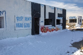 Twin Arrows, Arizona - The ruins of the Twin Arrows Trading Post, which closed in 1995. The