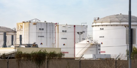 Phoenix, Arizona - A gasoline and ethanol fuel tanks, a few of the dozens of gasoline and other