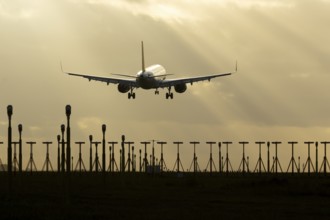Airbus A321 commercial passenger airliner jet aircraft of Pegasus airlines flying on approach to