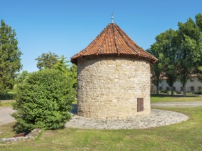 Hedersleben Abbey with dove tower, Taubenschlag, Saxony-Anhalt, Germany