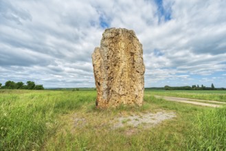 The menhir of Derenburg, height 2, 9m, Wernigerode, Harzvorland, Saxony-Anhalt, Germany
