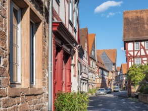 Half-timbered houses in the historic old town of Büdingen, Hesse, Germany