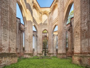 Ruin of Gothic monastery church, North German brick Gothic, brick architecture, Dargun,