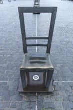 The sixty chairs memorial on the grounds of the Jewish ghetto, Krakow, Poland