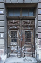 Historic 19th century front door, Krakow, Poland