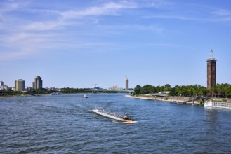 Rhine river, total view, general architecture, skyscrapers, exhibition tower, car bridge, zoo